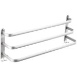 Loft falra szerelhető alumínium törölközőtartó, 50 cm, ezüst