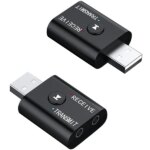 Bluetooth 5.0 adó-vevő, 2-az-1-ben, 3,5 mm jack, USB, fekete