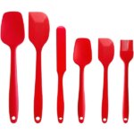 6 részes szilikon konyhai eszközkészlet piros, 20–27 cm
