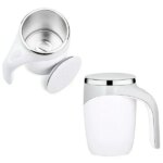 Önkeverő bögre, 380 ml, fehér-szürke, rozsdamentes acél belső