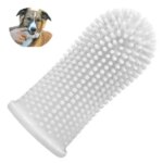 Átlátszó szilikon ujjra húzható kutya-macska fogkefe, 5 cm