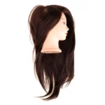 Fodrász gyakorlóbabafej barna, 60–70 cm természetes hajjal