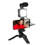 Grundig 3 az 1-ben selfie stúdió vlog szett 49 LED fénnyel, mikrofonnal, tripod