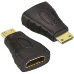 Aranyozott HDMI anya – mini HDMI apa adapter, Full HD 1080p