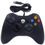 Vezetékes játékvezérlő Xbox 360 és PC-hez, Dual Shock, USB, fekete
