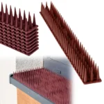 Műanyag galambriasztó tüske csík, sűrű, barna, 8×43 cm modul (össz. 3,4 m)