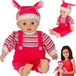 Maja síró-nevető baba 40 cm hanggal, csukódó szemekkel, rózsaszín body