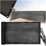 Balkon árnyékoló PVC háló 105x700 cm, 150 g/m², UV-álló, fekete