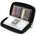 22 rekeszes fekete memóriakártya tartó etui SD/microSD és CF kártyákhoz