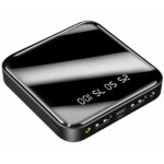 US15 4800mAh powerbank, LED zseblámpa, 2×USB, fekete