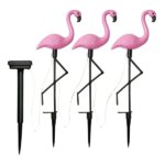 3 db-os napelemes LED flamingó kerti lámpaszett, IP65, 52 cm