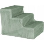 Szürke, 3 fokos kutyalépcső levehető plüss huzattal, 35×45×31,5 cm