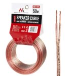 Átlátszó CCA OFC hangszóró kábel 2×1,5 mm² 50 m