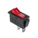 Kétállású billenő kapcsoló, 2 pines, keskeny, RS-101-3B, piros