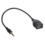 USB anya – 3,5 mm jack dugó adapterkábel, 23 cm, OTG