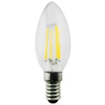 Filament LED izzó E14 4 W 470 lm 3000 K C35 gyertya retro dekor