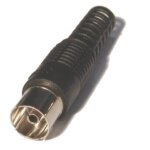 TV koaxiális antenna aljzat, női, egyenes, műanyag, fehér