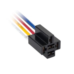 Autós relé foglalat 5 pólusú, előre szerelt vezetékekkel, 12 V