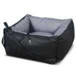 Autós kutyaülés 55×55 cm, szürke, vízlepergető Cordura, levehető párnával