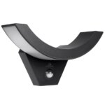 Fekete LED lámpa mozgásérzékelővel, 10 W, 800 lm, IP54, 4000 K