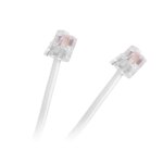 Telefon kábel RJ11 6P4C 15 m fehér, dugó–dugó