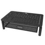 Maclean MC-947 fekete monitor/laptop állvány fiókkal, 3 magasság, 13-32″