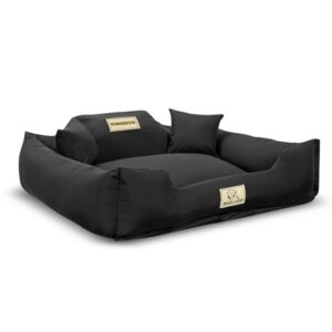 KingDog fekete, levehető huzatú, csúszásgátlós kutyaágy 75×65 cm (M)