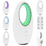 Lapát nélküli álló ventilátor 60 W – 3 mód, távirányító, 7,5 h időzítő, LED
