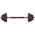 20 kg-os kompozit súlyzókészlet 2×50,5 cm rúddal és 40 cm toldóval
