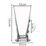 Springos latte üvegpohár készlet, 6 db, 280 ml, átlátszó