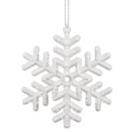 Fehér csillag karácsonyfadísz szett, 9,5 cm, 3 db, törhetetlen műanyag