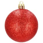 Karácsonyfagömb szett, 30 db, 3 cm, piros, törhetetlen műanyag