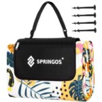 Springos pikniktakaró 200×200 cm, polár/alumínium, trópusi minta