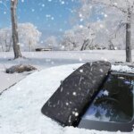 Mágneses téli-nyári szélvédő takaró tükörzsebekkel 190×119 cm