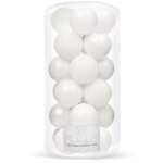 Fehér törhetetlen karácsonyfagömb szett 4 cm 20 db