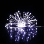 Hidegfehér mikro LED fényfüzér 100 izzó, 9,9 m, elemes