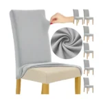 Székhuzat szett, 6 db, világosszürke, rugalmas, Ruhhy 25991