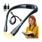 LED nyakba akasztható olvasólámpa USB-C, 3 színhő, 8 óra, szürke