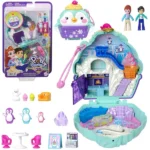 Polly Pocket hó pingvin házikó játékszett 2 babával, 3 pingvinnel, hordozható