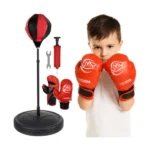 Gyermek boxzsák szett állítható ütőgömbbel, kesztyűvel, pumpával 70–104 cm