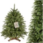 Prémium skandináv luc műfenyő 120 cm, sűrű PVC ágakkal, fa talppal