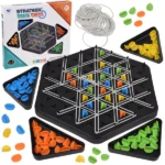 Gumis háromszögfoglaló stratégiai társasjáték, 6+, 2-4 játékos