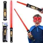 Kihúzható fénykard hang- és fényhatással, 29–83 cm, elemekkel