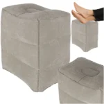 Felfújható 3 szintes lábtartó/puff, szürke PVC, 45×42×28 cm, 75 kg