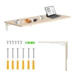 Felcsukható fali asztal 100×40 cm – 50 kg teherbírás, világos fa