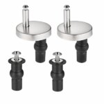 Univerzális WC-ülőke zsanérkészlet, PP + rozsdamentes acél, 2 db