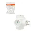 Hálózati elosztó kocka, 3 aljzat, 230 V, 3680 W, fehér