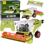 RC kombájn játék füst-, fény-, hang effektekkel, 2 vágóasztal