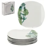 6-darabos fehér porcelán tányérkészlet, 27 cm, mosogatógép-biztos