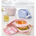 Dupla ebéddoboz evőeszközökkel, BPA-mentes, 1,2 l, mikrózható